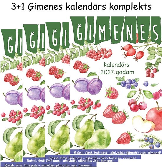3+1 Ģimenes kalendāru komplekts