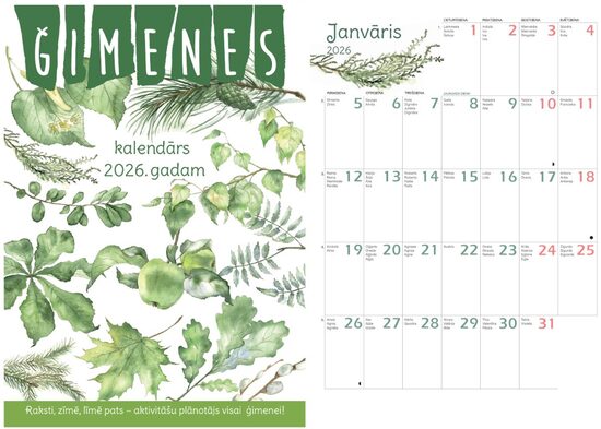 Ģimenes kalendārs 2026. gadam