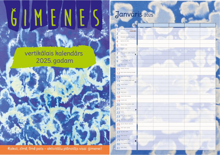 Vertikālais Ģimenes kalendārs 2025. gadam